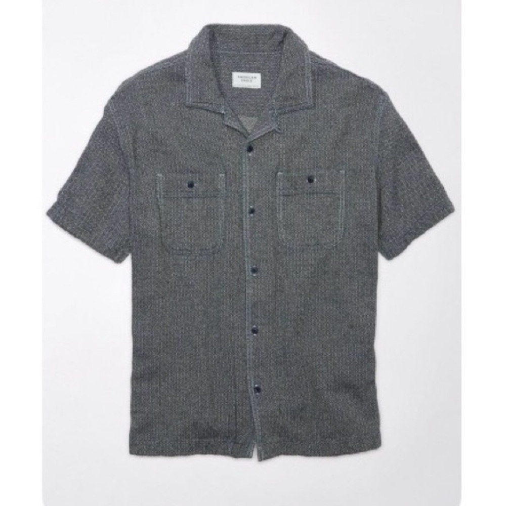 AE printed  Navy/Charcoal Button Down Shirt